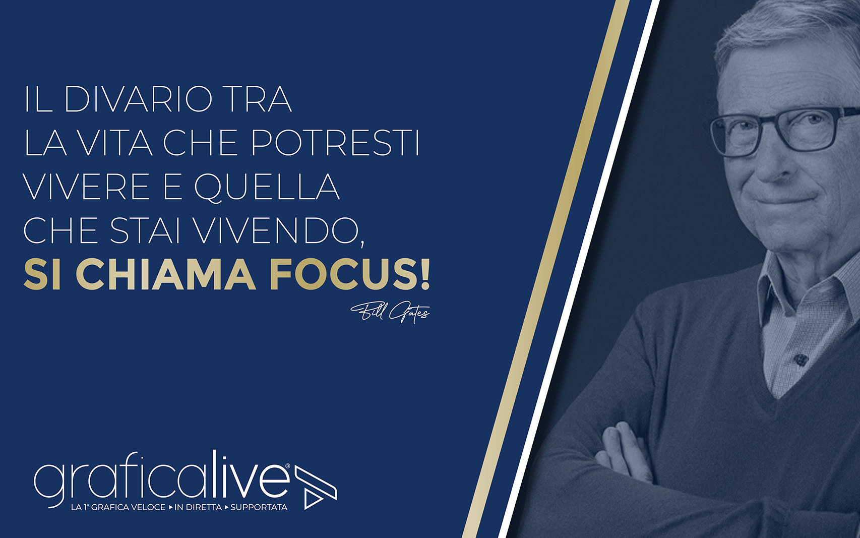 Il divario tra la vita che potresti vivere e quella che stai vivendo si chiama focus! | graficaLive | Torino | Italia | Lugano | Svizzera | 2024